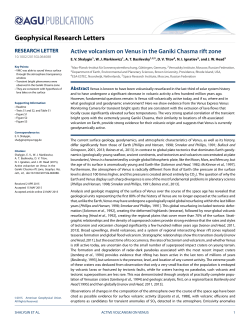 Active volcanism on Venus in the Ganiki Chasma rift zone