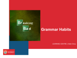 Grammar Habits - The University of Sydney