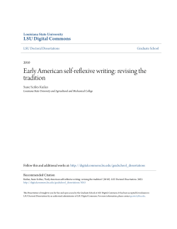 Early American self-reflexive writing: revising the tradition