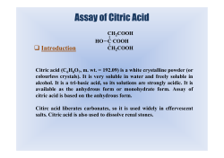 Assay of Citric Acid