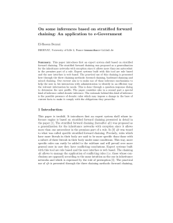 On some inferences based on stratified forward chaining: An