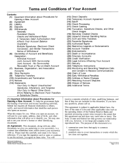 Terms and Conditions of Your Account
