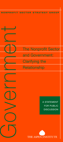 The Nonprofit Sector and Government: Clarifying the Relationship