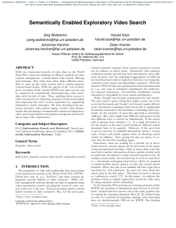 Semantically Enabled Exploratory Video Search - Hasso