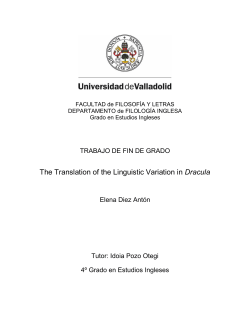 The Translation of the Linguistic Variation in Dracula