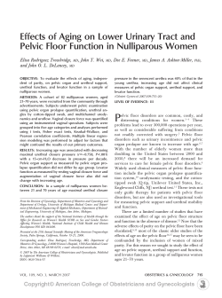 Effects of Aging on Lower Urinary Tract and Pelvic Floor Function in