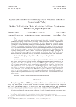 Sources of Conflict Between Primary School