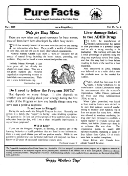 May - The Feingold Diet