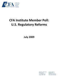 CFA Institute Member Poll: U.S. Regulatory Reforms