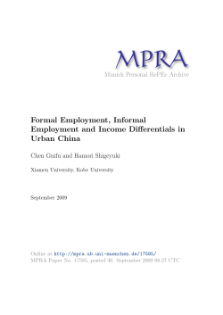 Formal Employment, Informal Employment and Income Differentials