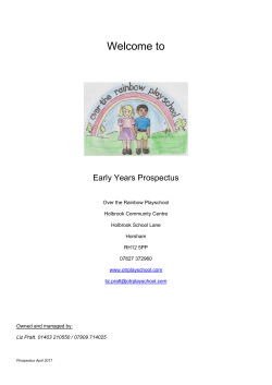 OTR Prospectus - Over The Rainbow Playschool