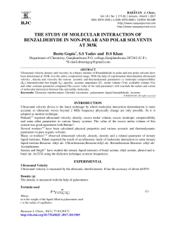 the study of molecular interaction of benzaldehyde in non