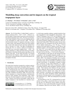 Modelling deep convection and its impacts on the tropical