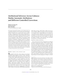 Attributional Inference Across Cultures