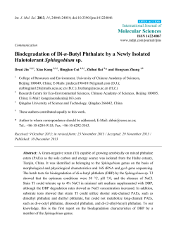Biodegradation of Di-n-Butyl Phthalate by a Newly Isolated