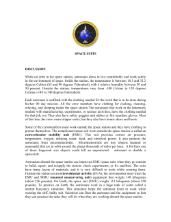 SPACE SUITS DISCUSSION While on orbit in the space station