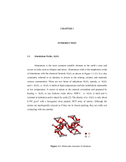 CHAPTER 1 INTRODUCTION 1.1 Aluminium Oxide, Al2O3