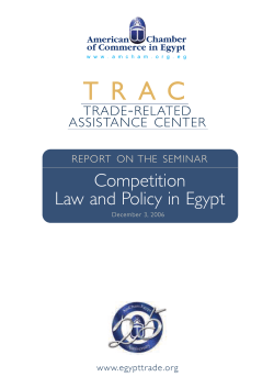 Competition Law and Policy in Egypt