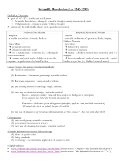 notes: &ldquo;The Scientific Revolution