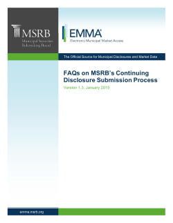 FAQs About Continuing Disclosure Submission