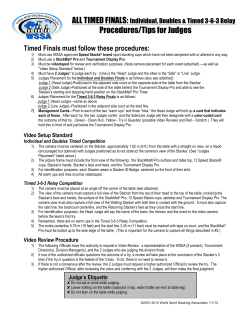 Procedures/Tips for Judges - World Sport Stacking Association