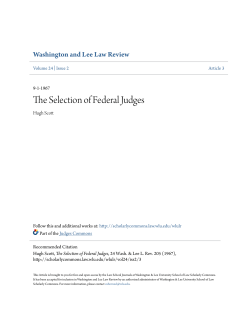 The Selection of Federal Judges