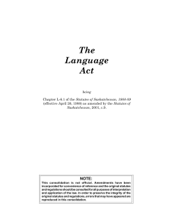 Language Act - Queen`s Printer