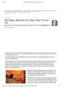 How Many Bites Do You Take a Day? Try for 100