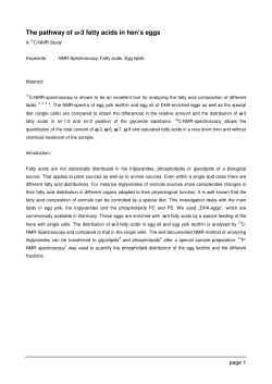 The pathway of &omega;-3 fatty acids in hen`s eggs