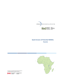 Quick Screen of Potential NAMAs - International Institute for