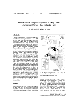 Sediment&ndash;water phosphorus dynamics in newly created Lake Agmon