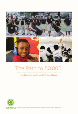 The Path to 50,000 - New Schools for New Orleans
