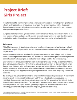 Girls Project - Mali Rising Foundation
