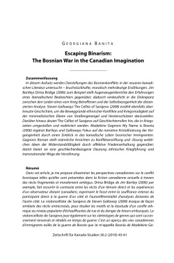 Escaping Binarism: The Bosnian War in the Canadian Imagination