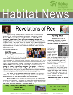 Newsletter - Habitat for Humanity – Washington County