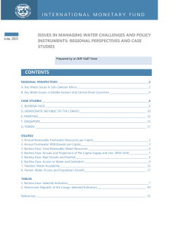 Issues in Managing Water Challenges and Policy Instruments