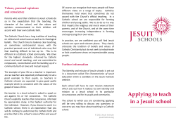 Applying to teach in a Jesuit school
