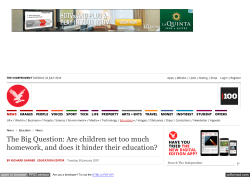 The Big Question: Are children set too much homework, and does it