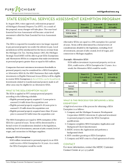 State Essential Services Assessment Exemption Program fact sheet