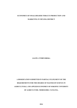 ECONOMICS OF SMALLHOLDER TOBACCO PRODUCTION AND