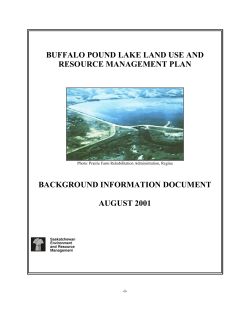 buffalo pound lake land use and resource management plan