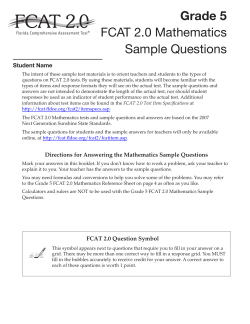 FCAT 2.0 Grade 5 Mathematics Sample Questions