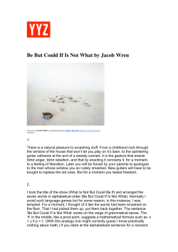 Be But Could If Is Not What by Jacob Wren