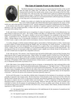 The Case of Captain Fryatt in the Great War.