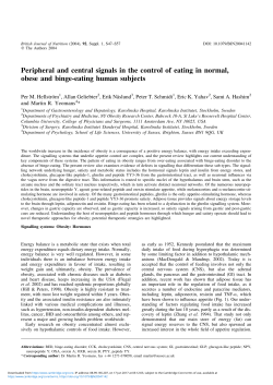 Peripheral and central signals in the control of eating in normal