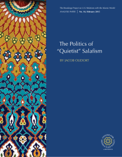 The Politics of &ldquo;Quietist&rdquo; Salafism
