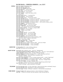 PDF one-sheet of David Mack`s official writing credits