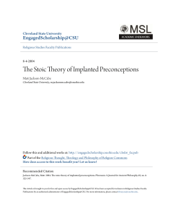 The Stoic Theory of Implanted Preconceptions