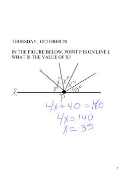 THURSDAY, OCTOBER 20 IN THE FIGURE BELOW, POINT P IS