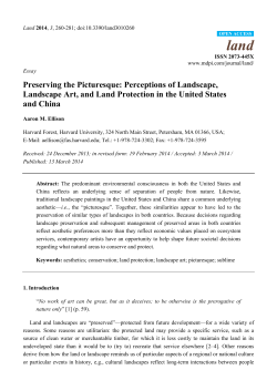 Preserving the Picturesque: Perceptions of Landscape, Landscape